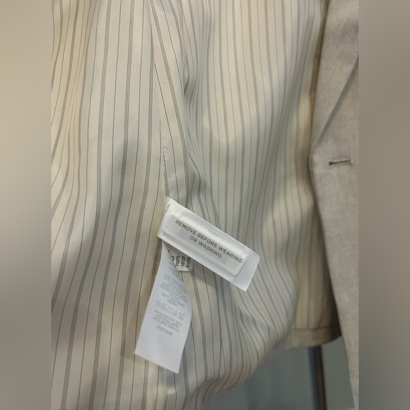 Ann Taylor Cream Blazer Suit with Pinstripe Lining - Picture 4 of 13